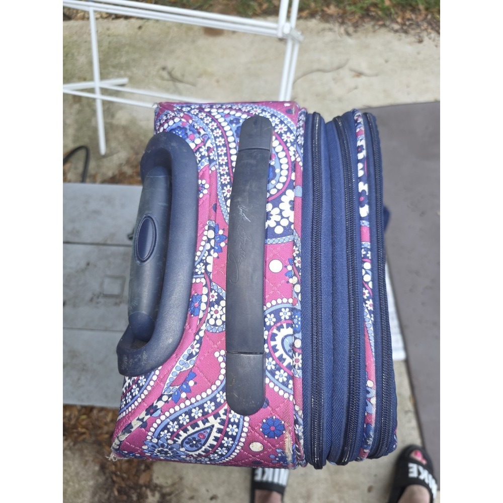 Vera Bradley Rolling Suitcase Lge Paisley Quilted Expandable See Pics Flaws - Picture 2 of 13